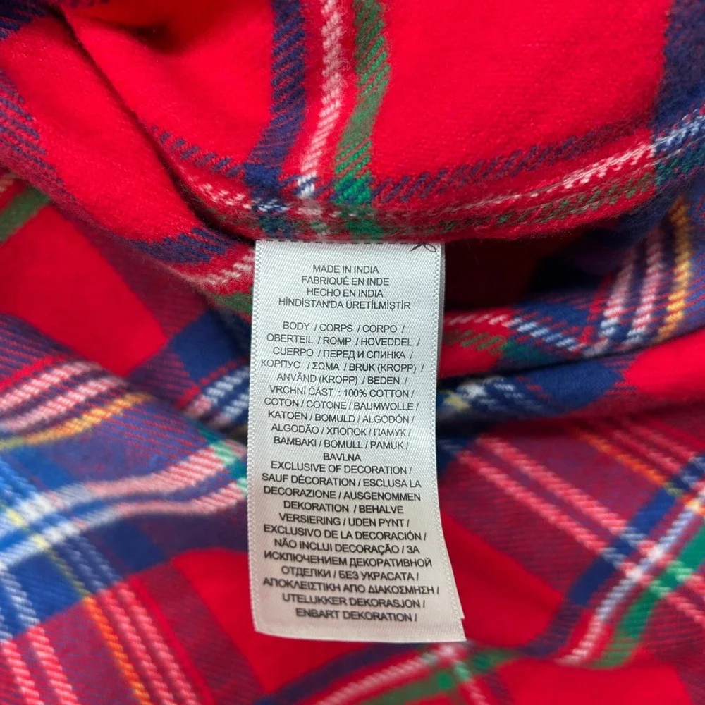 Polo Ralph Lauren Twill Sport Shirt Mens 3XB Big Tall Red Plaid Flannel $138 NEW